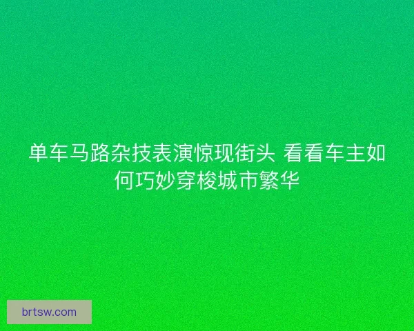 单车马路杂技表演惊现街头 看看车主如何巧妙穿梭城市繁华